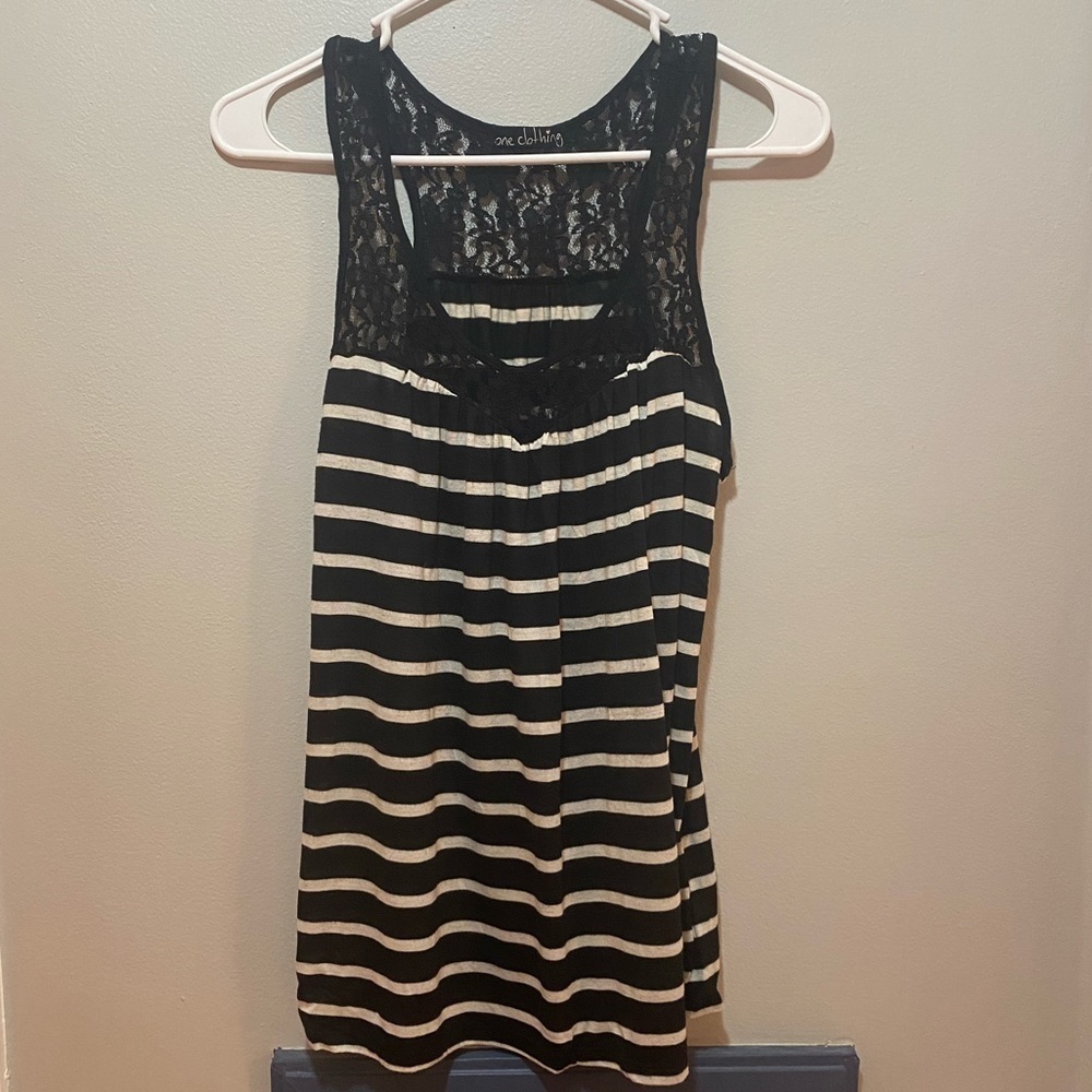 Black and White Striped Tank Top
